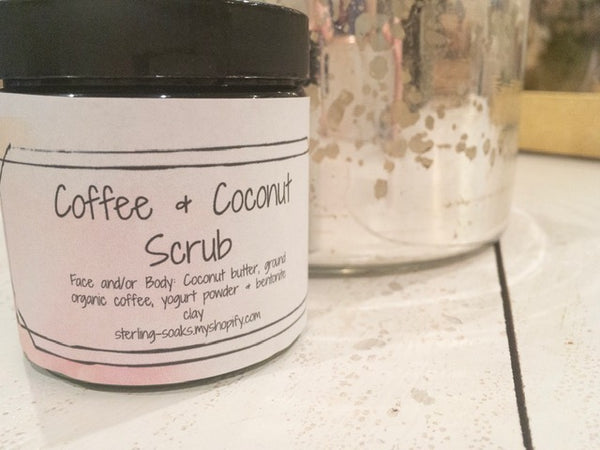 Coffee & Coconut Scrub, Facial and/or Body-Sterling soAKs